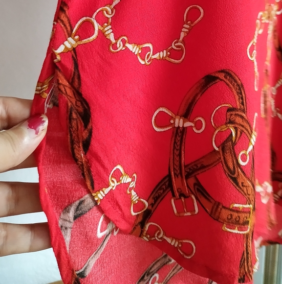 Zara Red Chain print shirt Dress - Picture 7 of 12